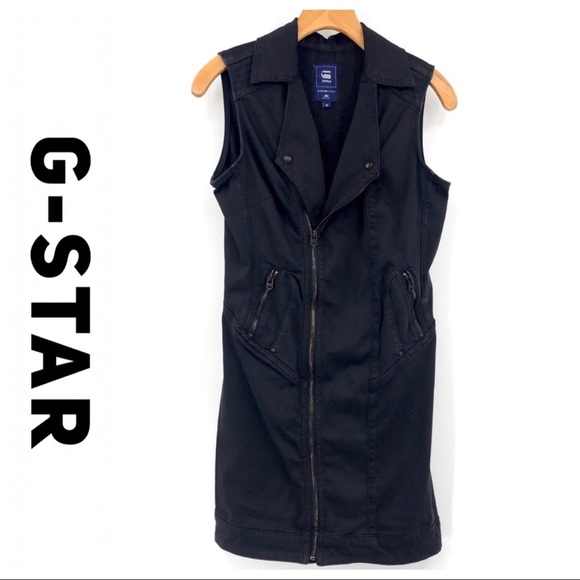 💕SALE💕 G-Star Raw Black Denim Zippered Dress - Picture 1 of 7